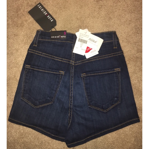 NEW NWT Fashion Nova Fishnet Pocket Denim Shorts S - Picture 7 of 8